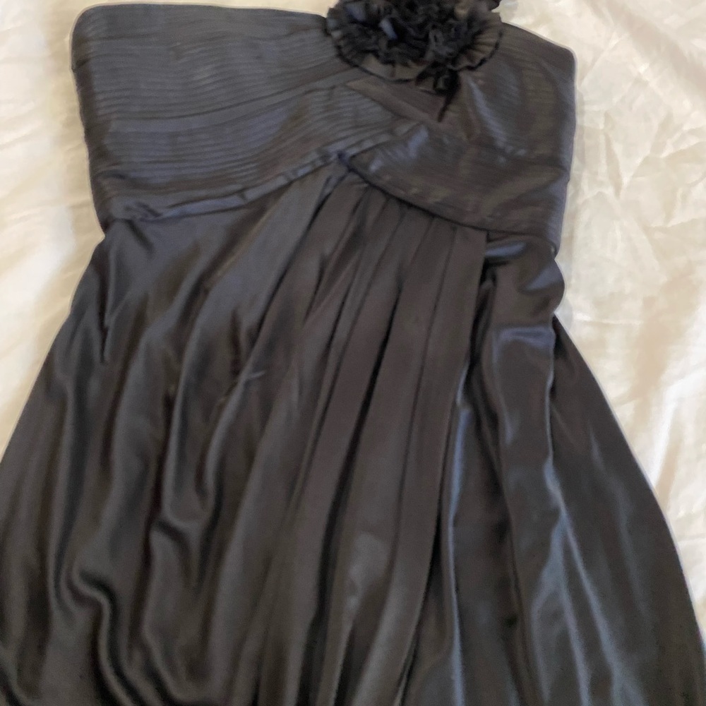 BCBGMAXZARIA black mini cocktail summer party y2K 1 shoulder strap goth dress - Picture 11 of 12